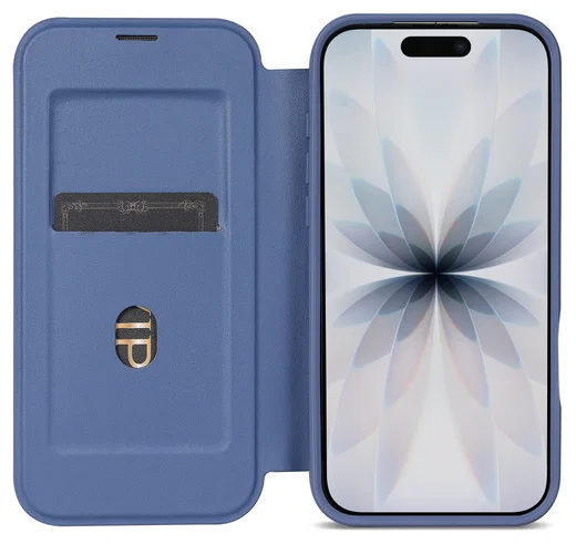 Apple iPhone 17 Hoesje met MagSafe Book Case Transparant Blauw afbeelding 1