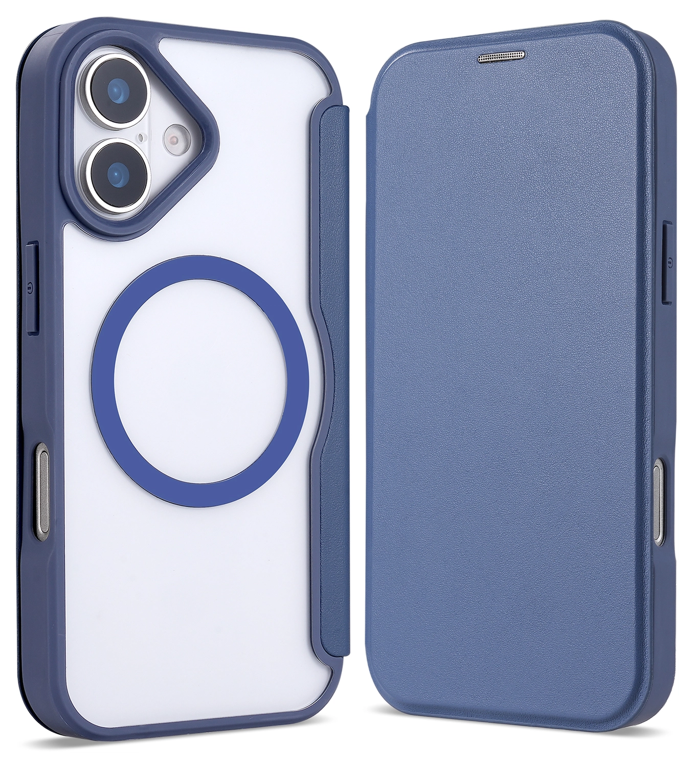 Apple iPhone 17 Hoesje met MagSafe Book Case Transparant Blauw afbeelding 2