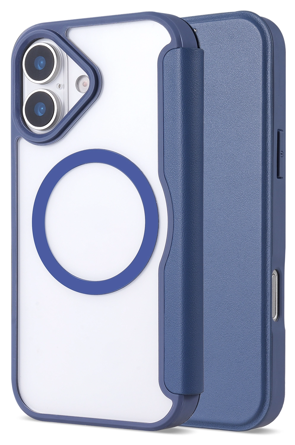 Apple iPhone 17 Hoesje met MagSafe Book Case Transparant Blauw afbeelding 3