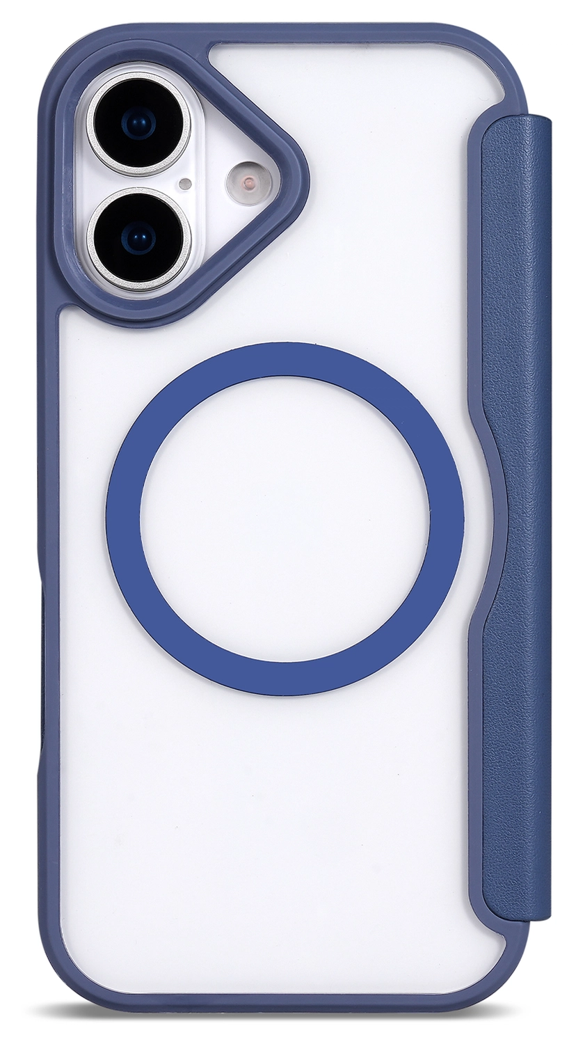 Apple iPhone 17 Hoesje met MagSafe Book Case Transparant Blauw afbeelding 5