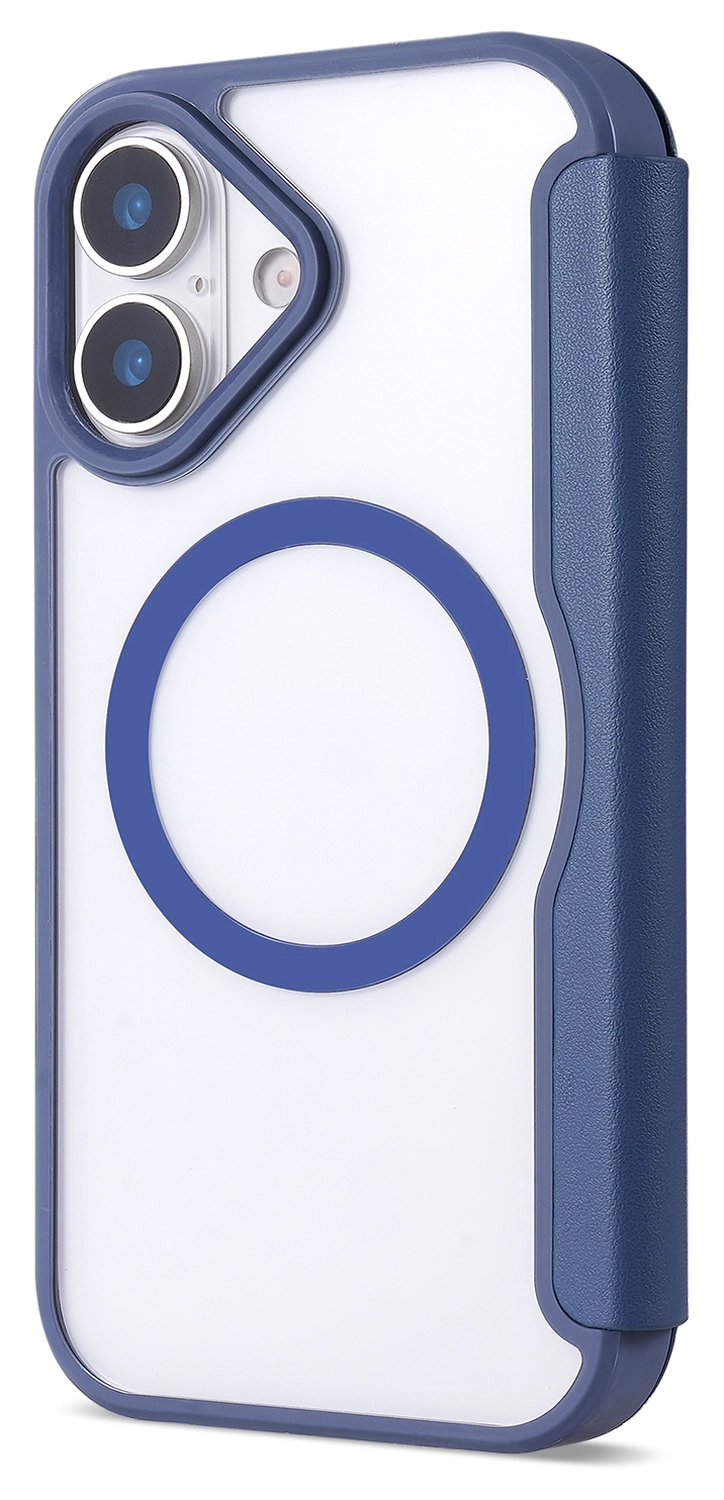 Apple iPhone 17 Hoesje met MagSafe Book Case Transparant Blauw afbeelding 8