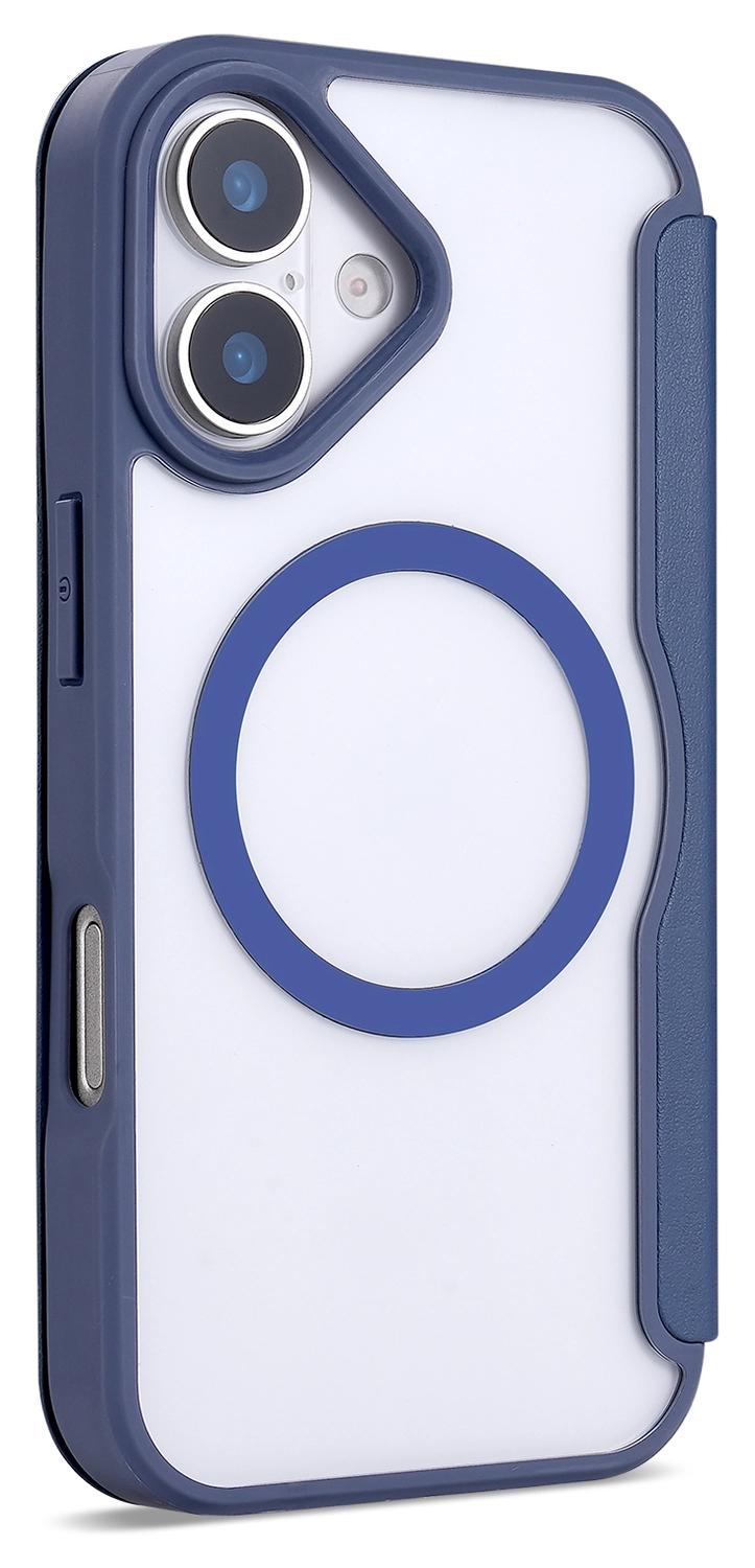 Apple iPhone 17 Hoesje met MagSafe Book Case Transparant Blauw afbeelding 9