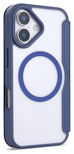Apple iPhone 17 Hoesje met MagSafe Book Case Transparant Blauw afbeelding 9