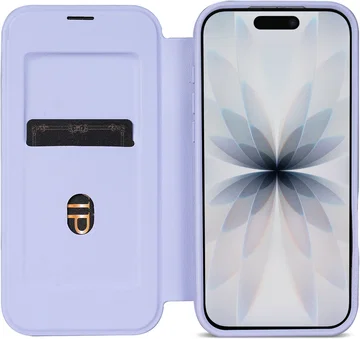 Apple iPhone 17 Hoesje met MagSafe Book Case Transparant Paars