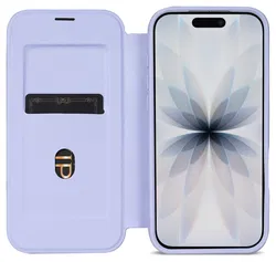 Apple iPhone 17 Hoesje met MagSafe Book Case Transparant Paars afbeelding