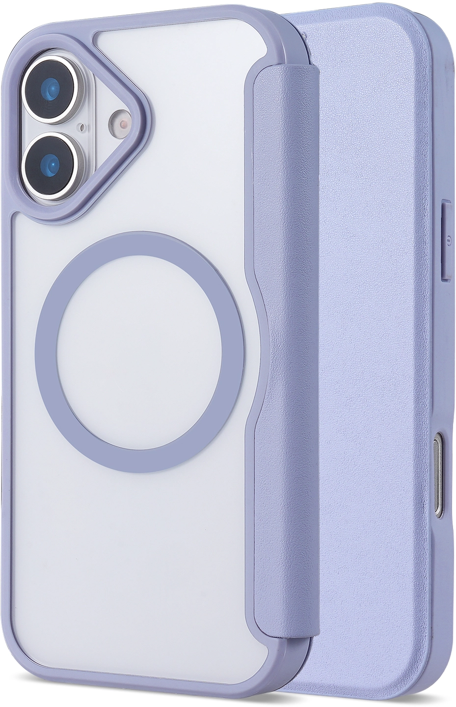 Apple iPhone 17 Hoesje met MagSafe Book Case Transparant Paars afbeelding 3
