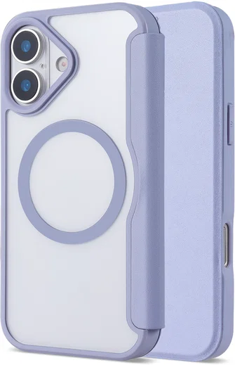 Apple iPhone 17 Hoesje met MagSafe Book Case Transparant Paars afbeelding 3