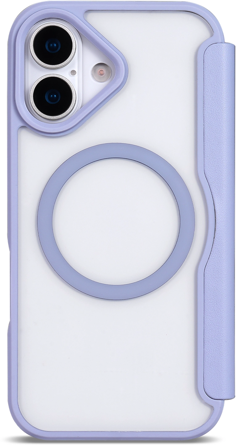 Apple iPhone 17 Hoesje met MagSafe Book Case Transparant Paars afbeelding 5