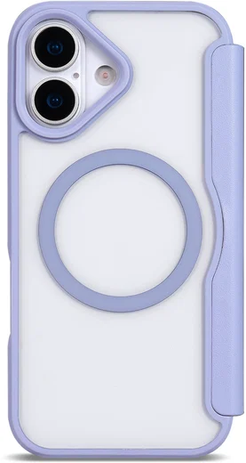 Apple iPhone 17 Hoesje met MagSafe Book Case Transparant Paars afbeelding 5