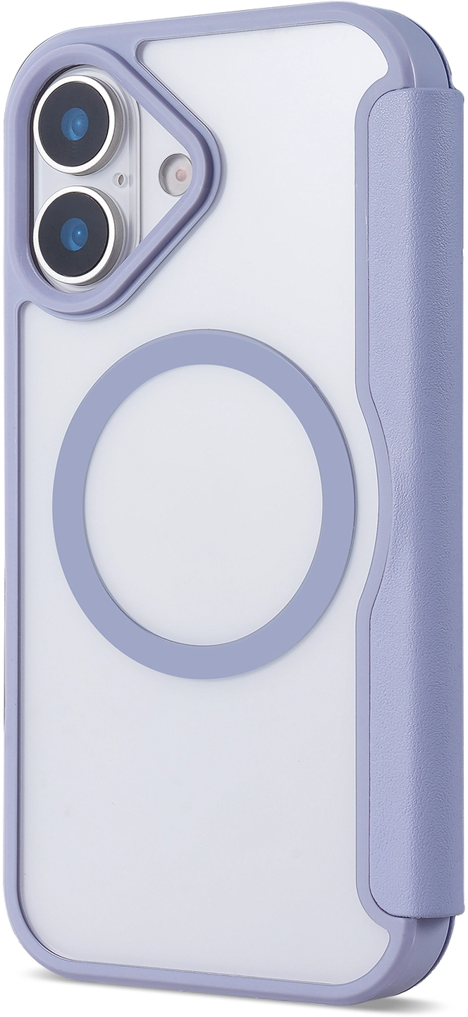 Apple iPhone 17 Hoesje met MagSafe Book Case Transparant Paars afbeelding 8