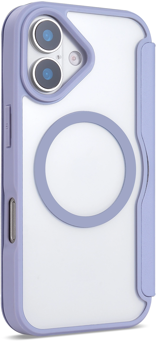 Apple iPhone 17 Hoesje met MagSafe Book Case Transparant Paars afbeelding 9