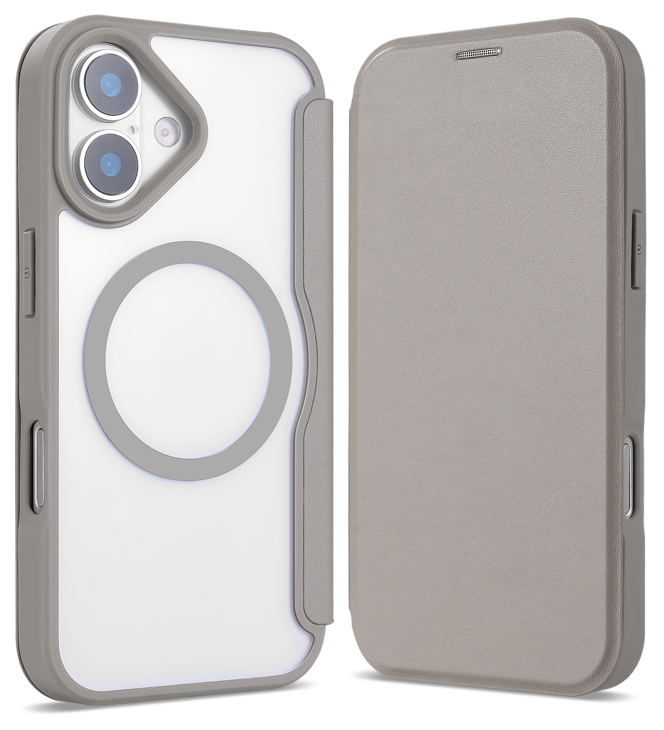 Apple iPhone 17 Hoesje met MagSafe Book Case Transparant Beige afbeelding 2