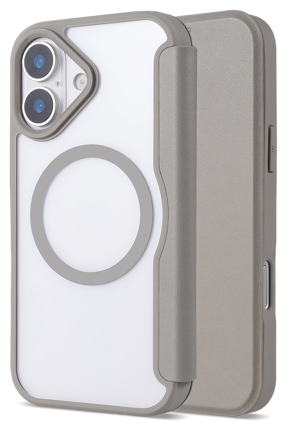 Apple iPhone 17 Hoesje met MagSafe Book Case Transparant Beige afbeelding 3