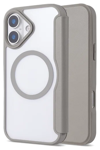 Apple iPhone 17 Hoesje met MagSafe Book Case Transparant Beige afbeelding 3