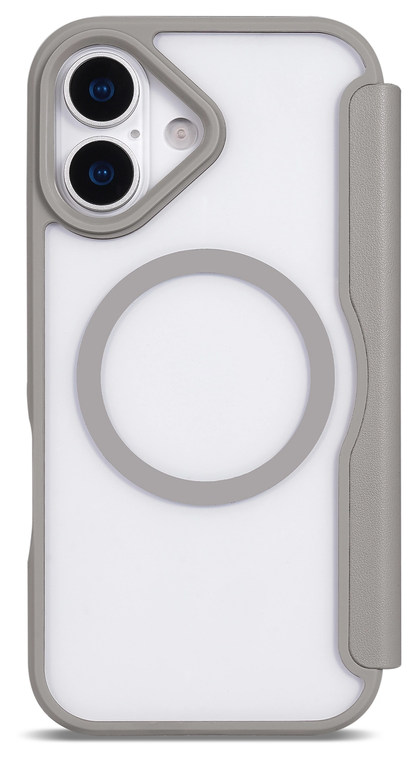 Apple iPhone 17 Hoesje met MagSafe Book Case Transparant Beige afbeelding 5