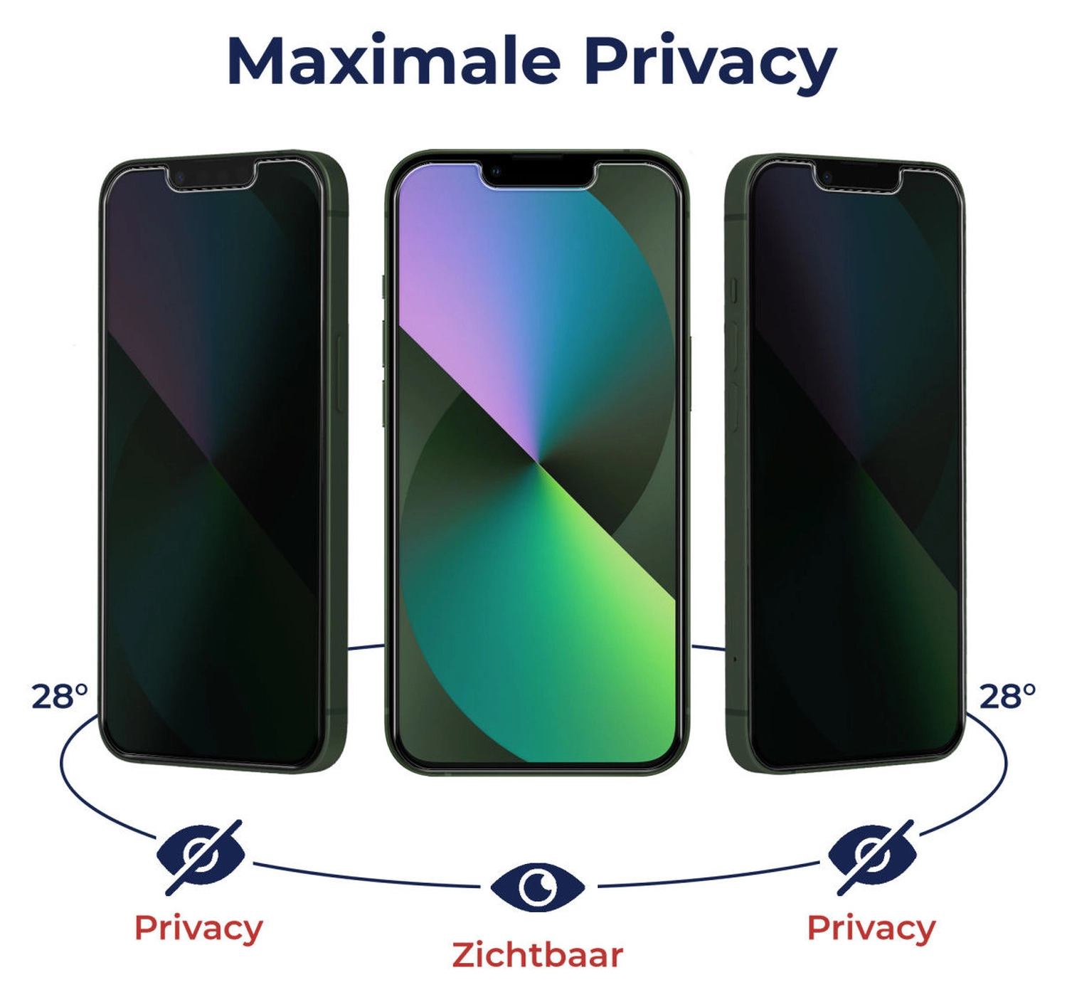 Rosso iPhone 17 9H Tempered Glass Screen Protector Privacy afbeelding 4