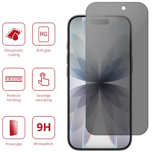 Rosso iPhone 17 9H Tempered Glass Screen Protector Privacy afbeelding 2
