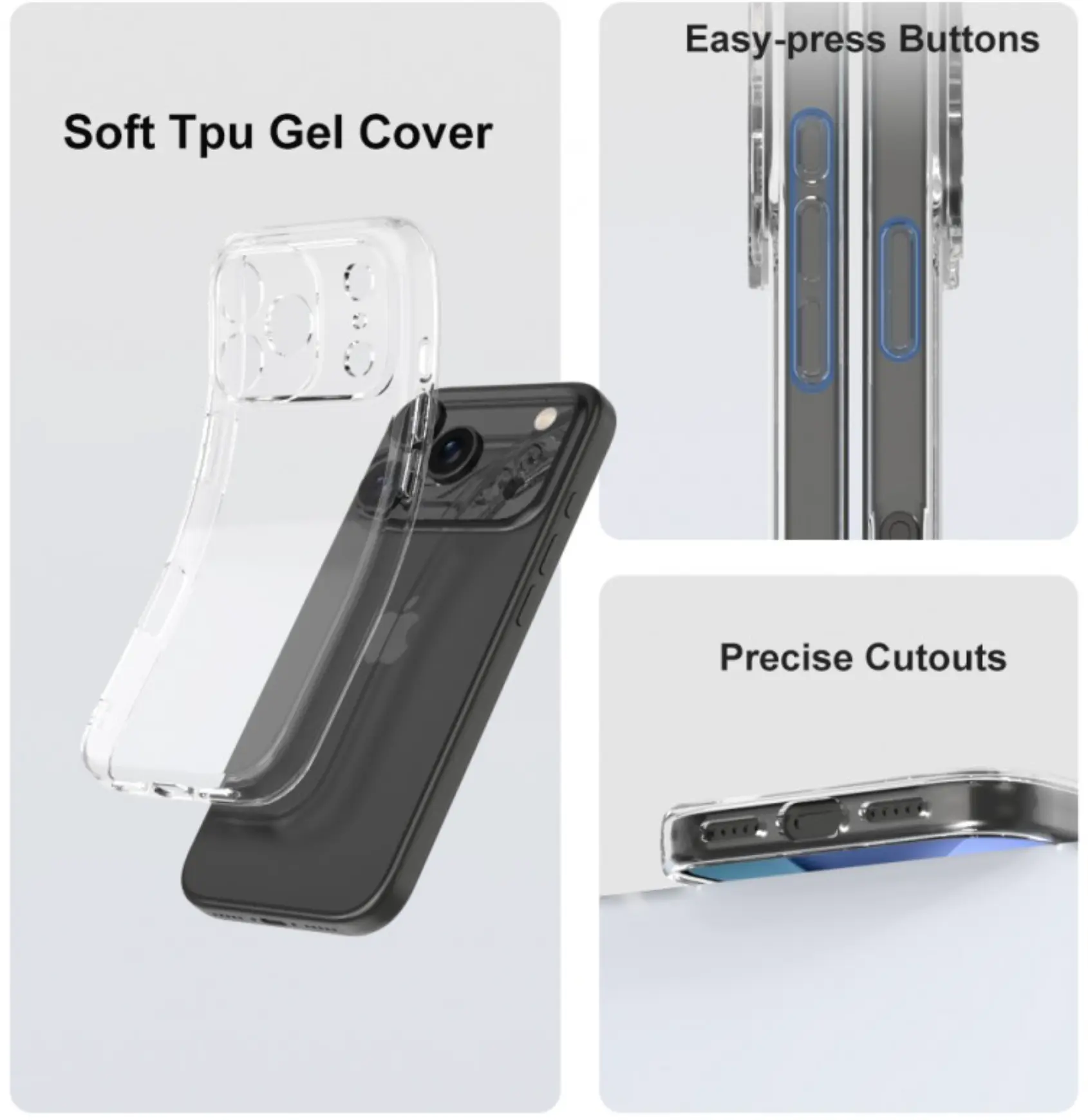 Apple iPhone 17 Pro Hoesje Dun TPU Back Cover Transparant afbeelding 2