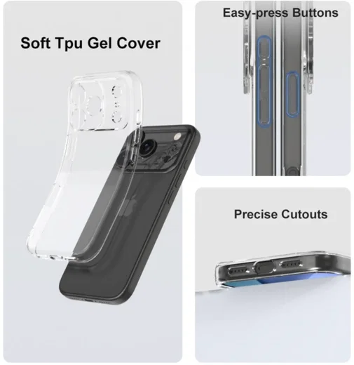 Apple iPhone 17 Pro Hoesje Dun TPU Back Cover Transparant afbeelding 2