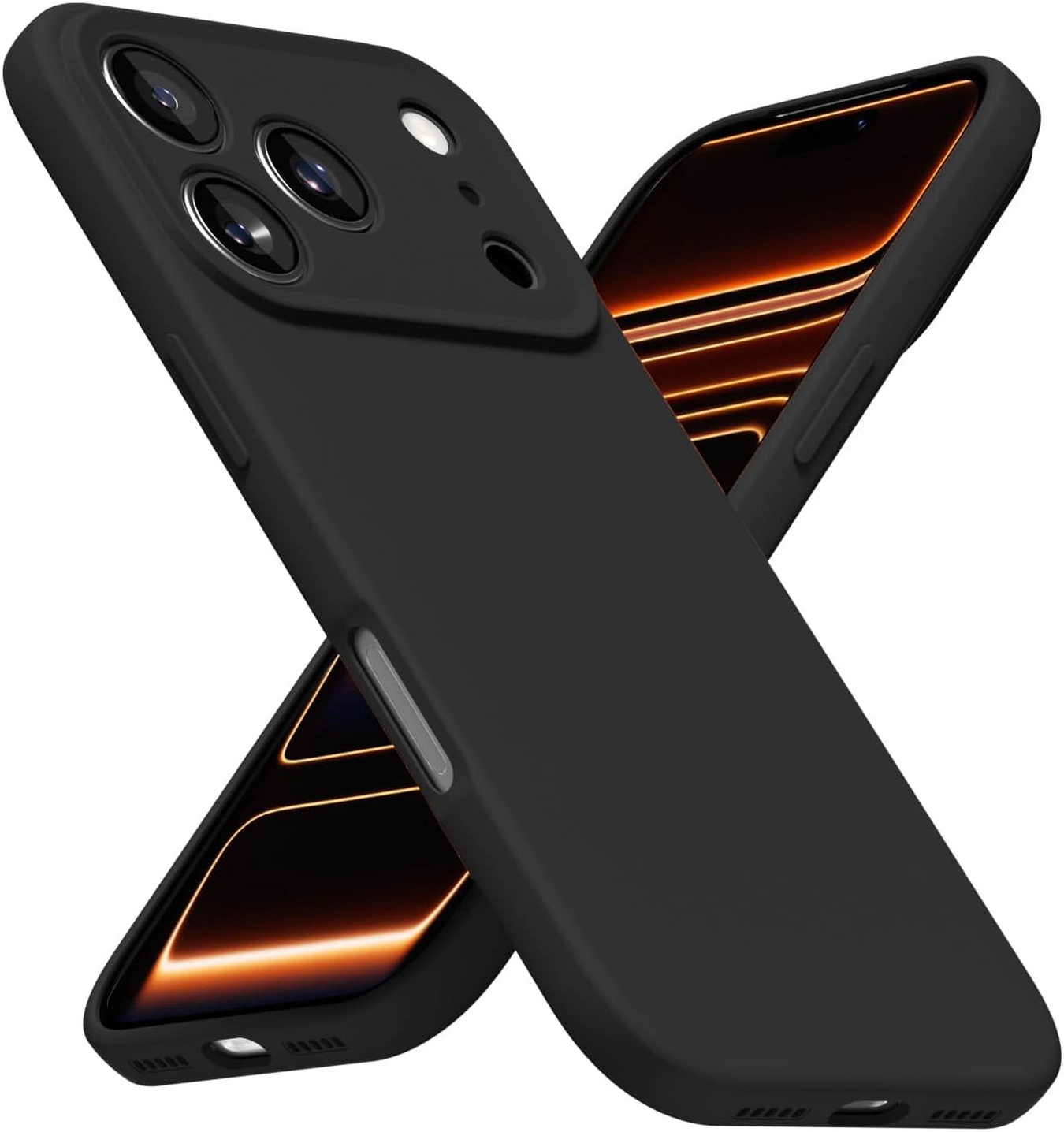 Apple iPhone 17 Pro Hoesje Dun TPU Back Cover Matte Zwart afbeelding 5