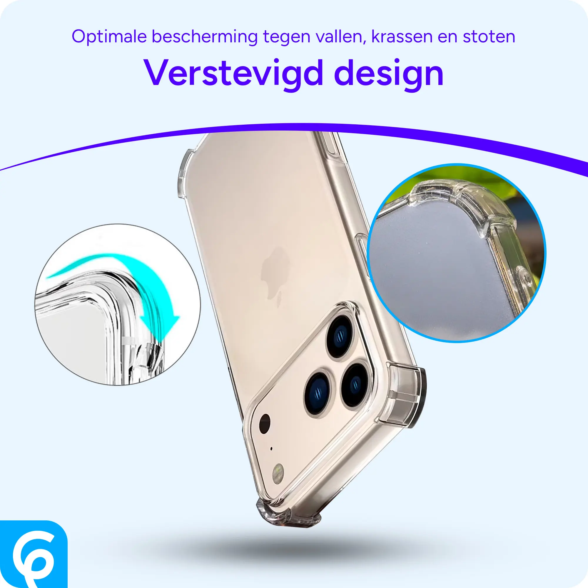 Apple iPhone 17 Pro Hoesje Schokbestendig en Dun TPU Back Cover Transparant afbeelding 4