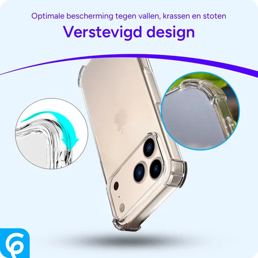Apple iPhone 17 Pro Hoesje Schokbestendig en Dun TPU Back Cover Transparant afbeelding 4