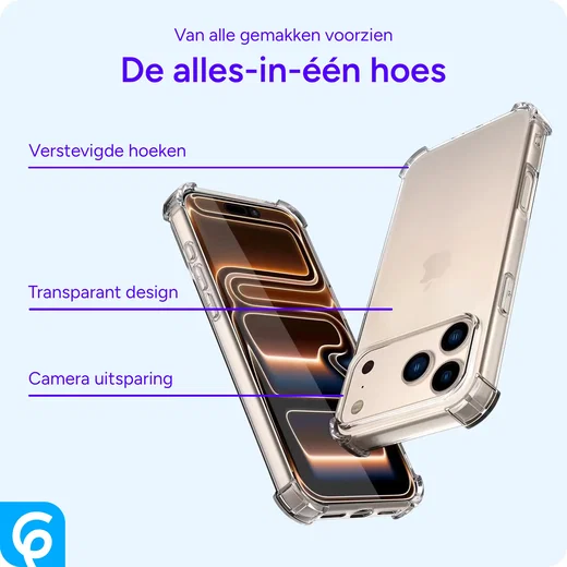 Apple iPhone 17 Pro Hoesje Schokbestendig en Dun TPU Back Cover Transparant afbeelding 5