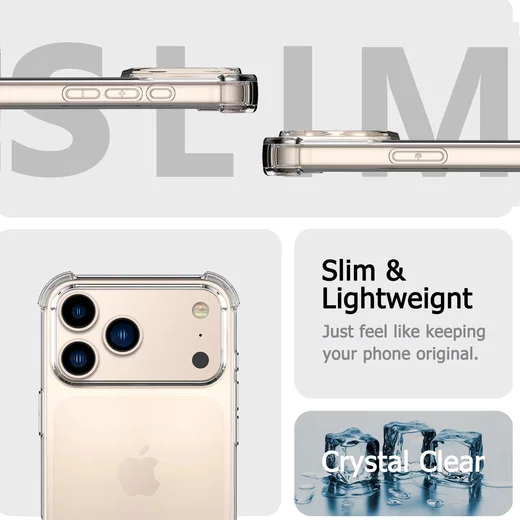 Apple iPhone 17 Pro Hoesje Schokbestendig en Dun TPU Back Cover Transparant afbeelding 2
