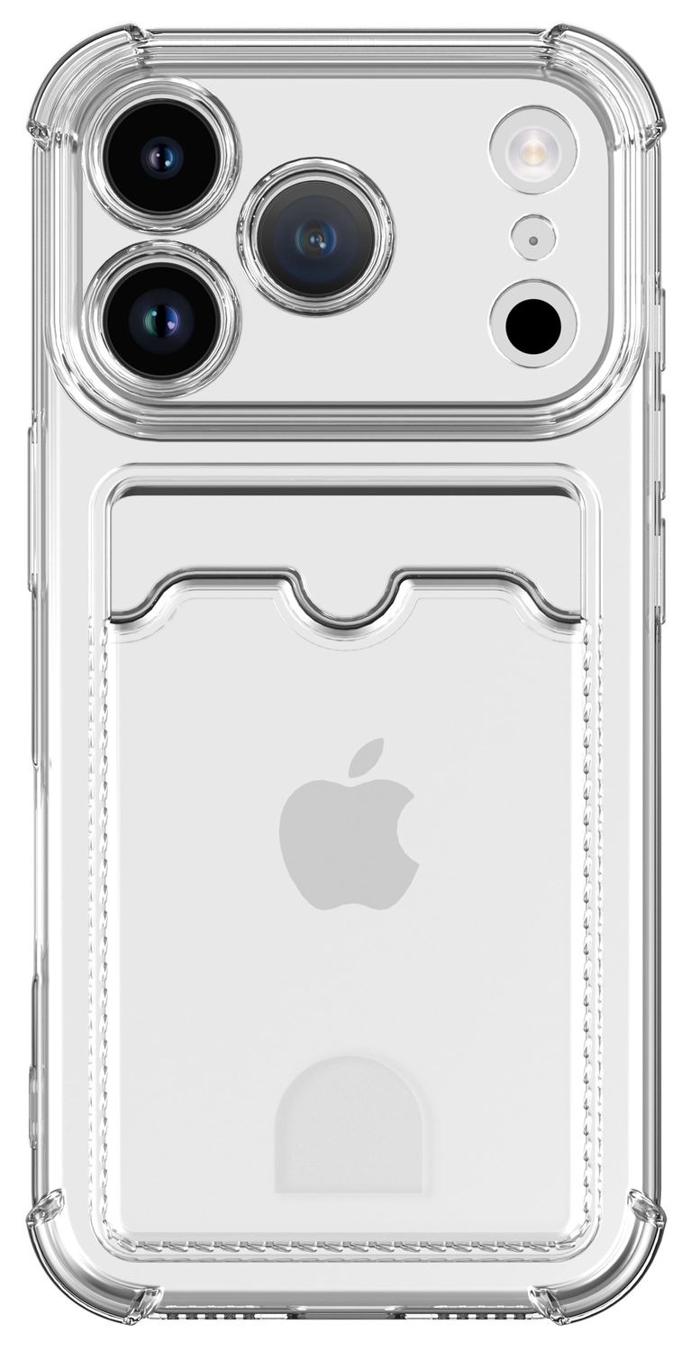 Apple iPhone 17 Pro Hoesje Dun TPU met Pasjeshouder Back Cover Transparant afbeelding 6