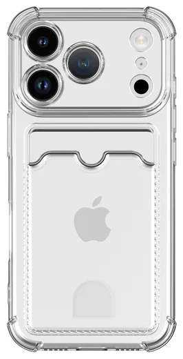 Apple iPhone 17 Pro Hoesje Dun TPU met Pasjeshouder Back Cover Transparant afbeelding 6