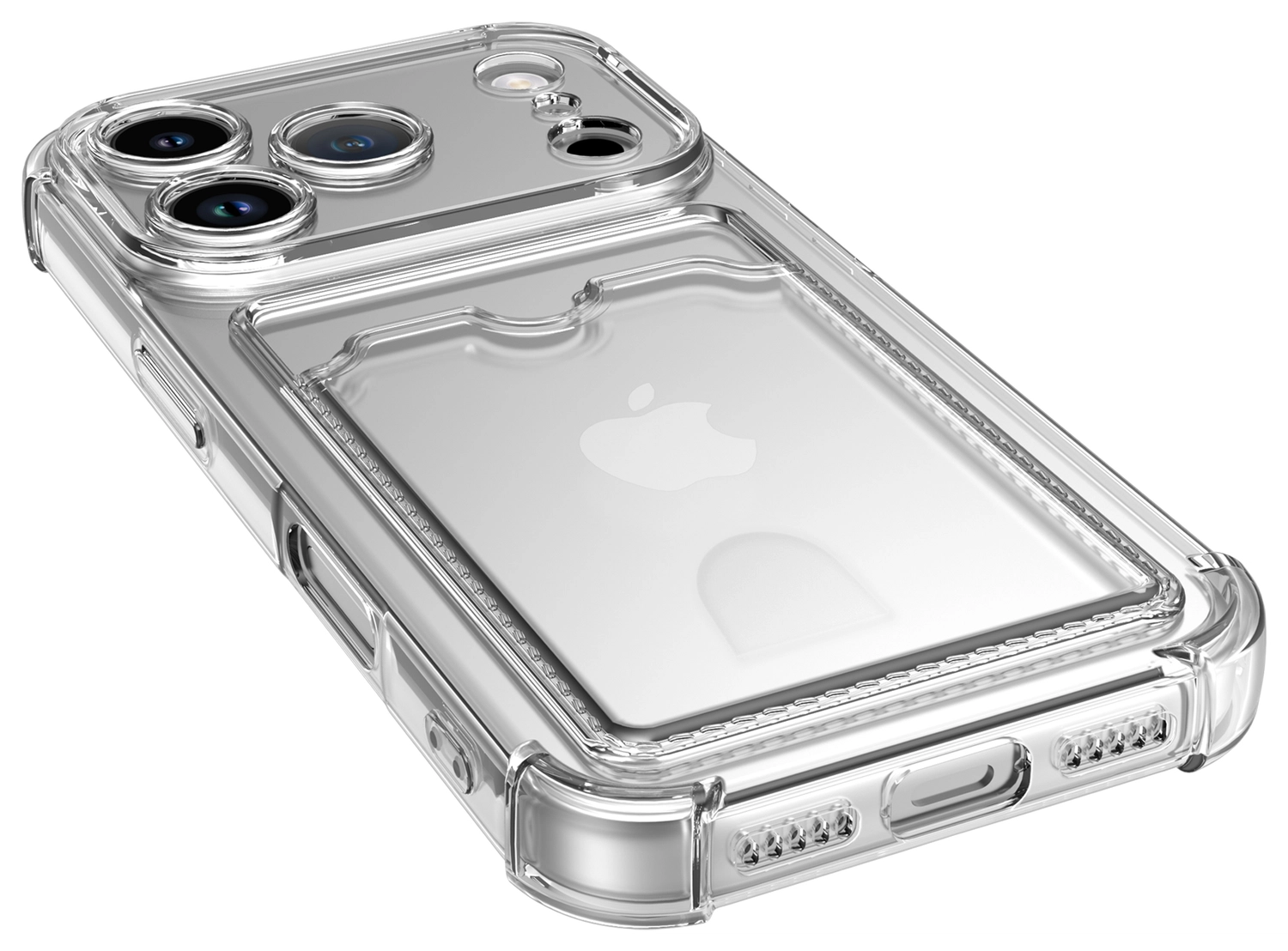 Apple iPhone 17 Pro Hoesje Dun TPU met Pasjeshouder Back Cover Transparant afbeelding 9