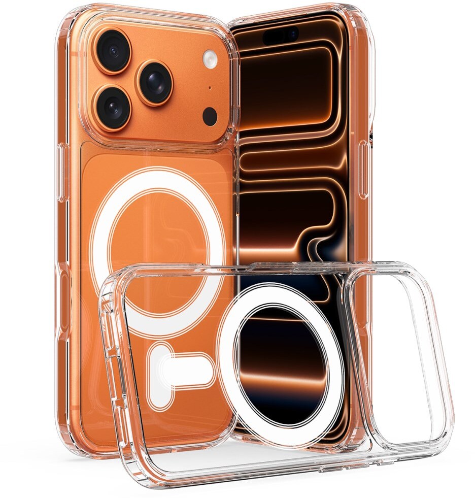 Apple iPhone 17 Pro Hoesje MagSafe Dun TPU Back Cover Transparant afbeelding 1