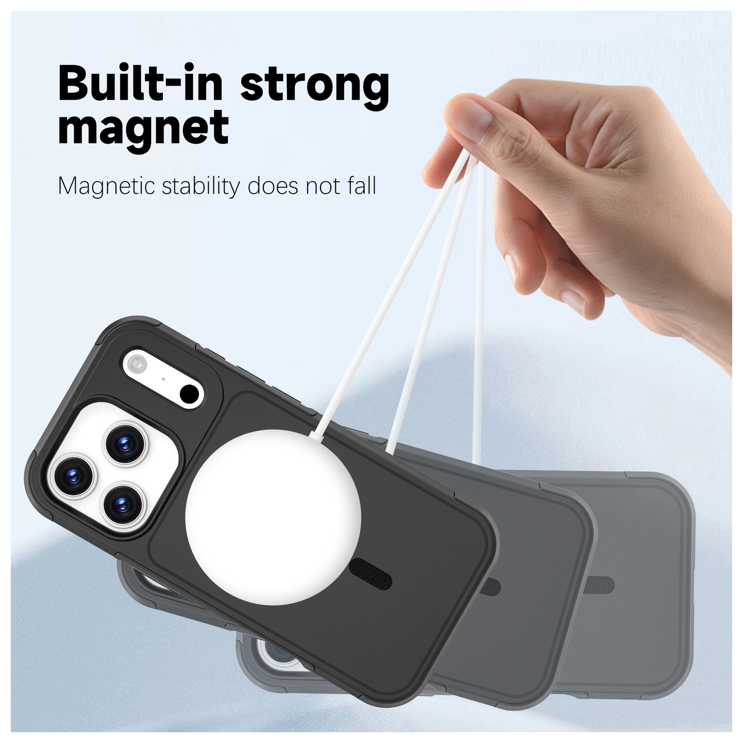 Apple iPhone 17 Pro Hoesje Dual-Layer Hybride Back Cover met MagSafe Zwart afbeelding 8