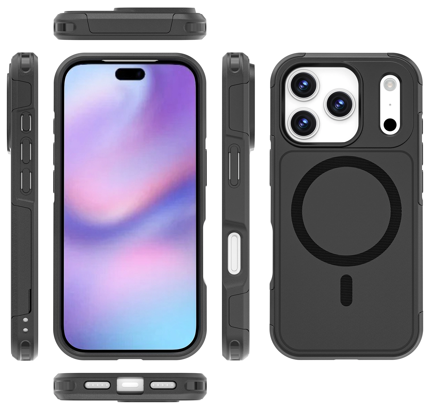 Apple iPhone 17 Pro Hoesje Dual-Layer Hybride Back Cover met MagSafe Zwart afbeelding 11