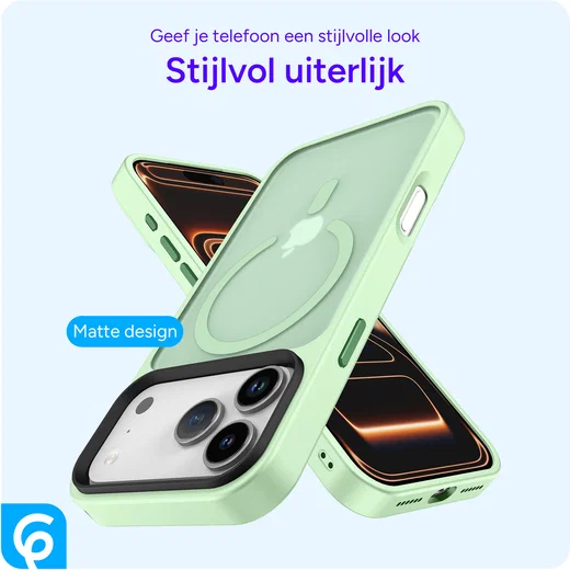 iPhone 17 Pro Hoesje met MagSafe Back Cover Matte Groen afbeelding 8