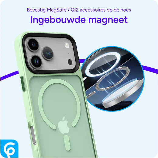 iPhone 17 Pro Hoesje met MagSafe Back Cover Matte Groen afbeelding 10