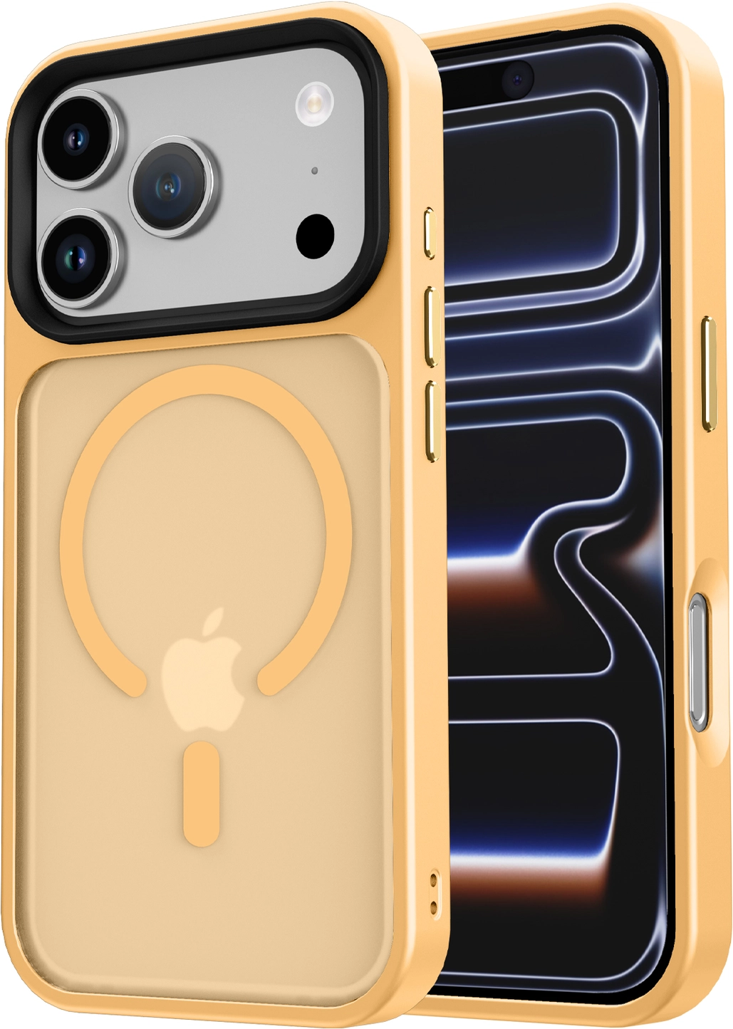 iPhone 17 Pro Hoesje met MagSafe Back Cover Matte Oranje afbeelding 19