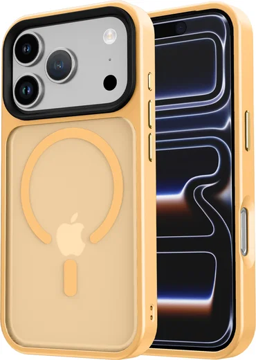 iPhone 17 Pro Hoesje met MagSafe Back Cover Matte Oranje afbeelding 19