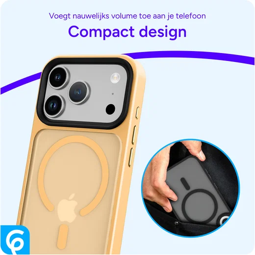 iPhone 17 Pro Hoesje met MagSafe Back Cover Matte Oranje afbeelding 10