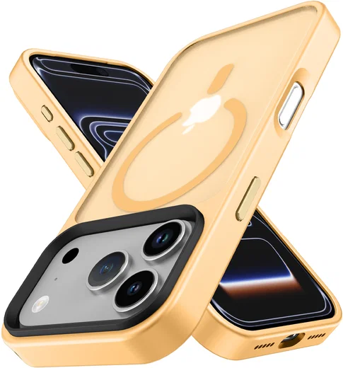 iPhone 17 Pro Hoesje met MagSafe Back Cover Matte Oranje afbeelding 11