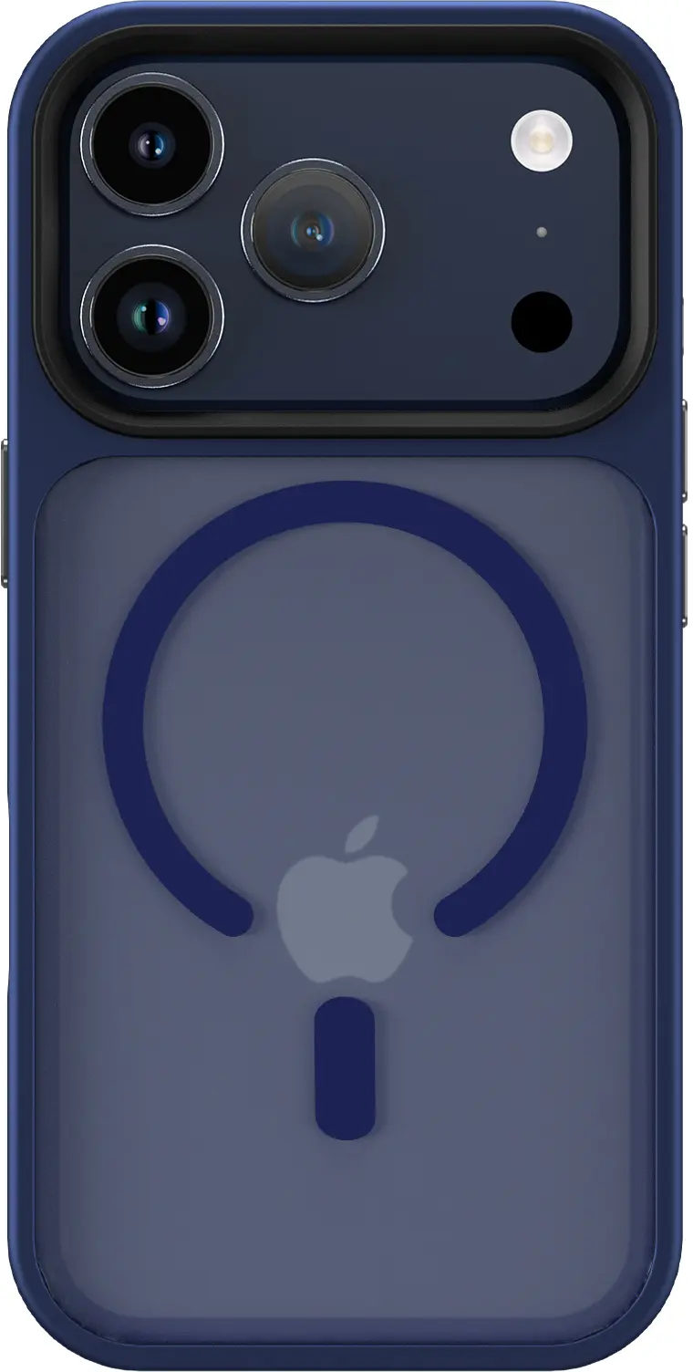 iPhone 17 Pro Hoesje met MagSafe Back Cover Matte Donker Blauw afbeelding 13