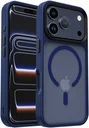 iPhone 17 Pro Hoesje met MagSafe Back Cover Matte Donker Blauw
