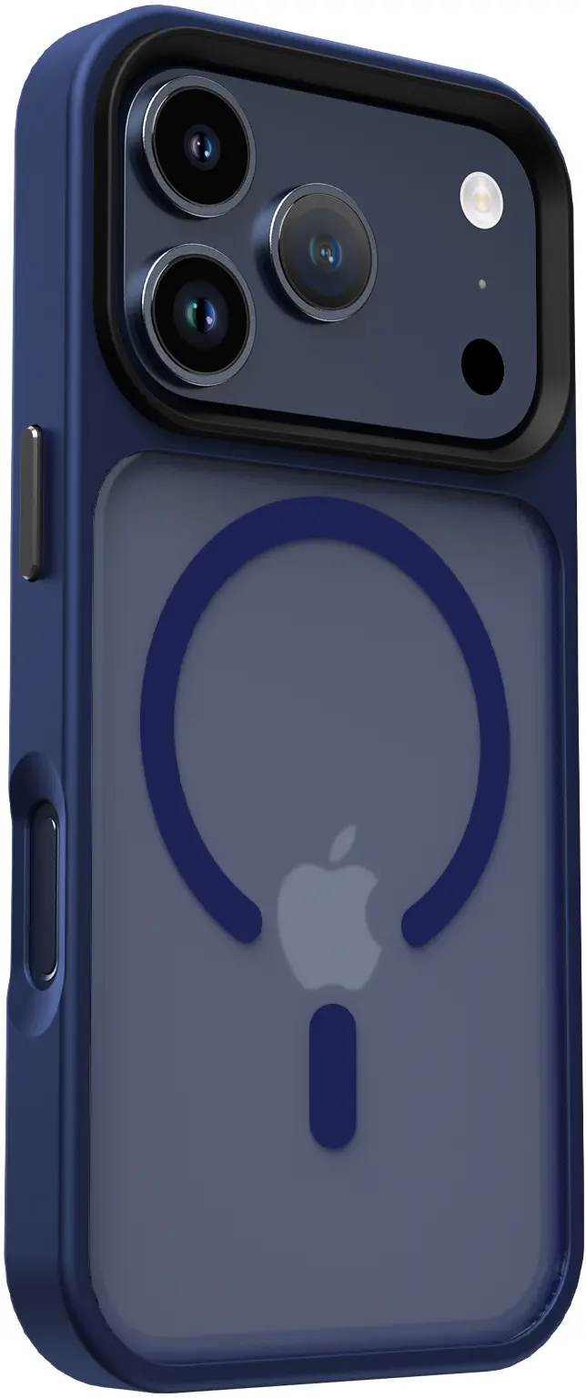 iPhone 17 Pro Hoesje met MagSafe Back Cover Matte Donker Blauw afbeelding 14