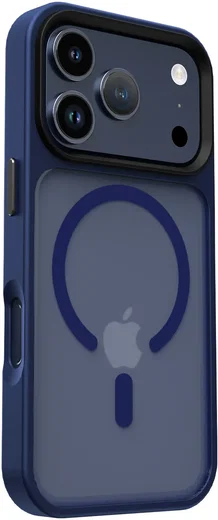 iPhone 17 Pro Hoesje met MagSafe Back Cover Matte Donker Blauw afbeelding 14