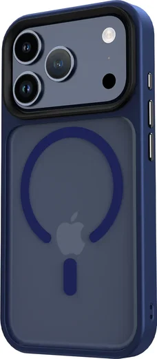 iPhone 17 Pro Hoesje met MagSafe Back Cover Matte Donker Blauw afbeelding 17