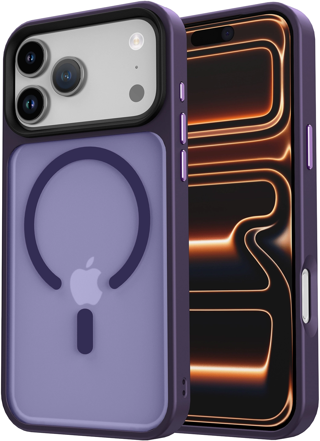 iPhone 17 Pro Hoesje met MagSafe Back Cover Matte Donker Paars afbeelding 19