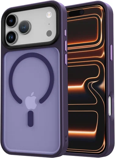 iPhone 17 Pro Hoesje met MagSafe Back Cover Matte Donker Paars afbeelding 19