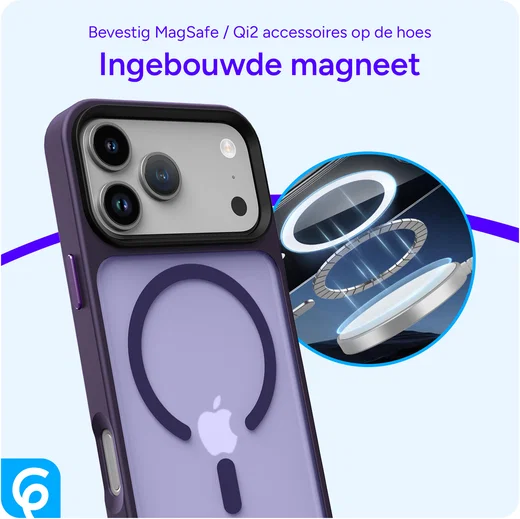 iPhone 17 Pro Hoesje met MagSafe Back Cover Matte Donker Paars afbeelding 10