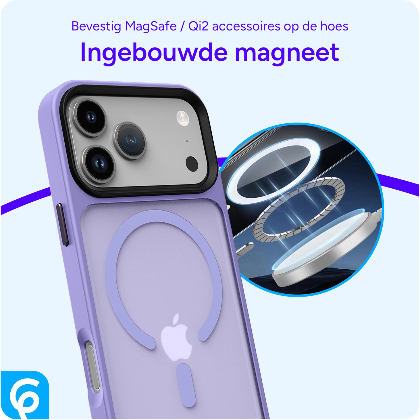 iPhone 17 Pro Hoesje met MagSafe Back Cover Matte Paars afbeelding 2