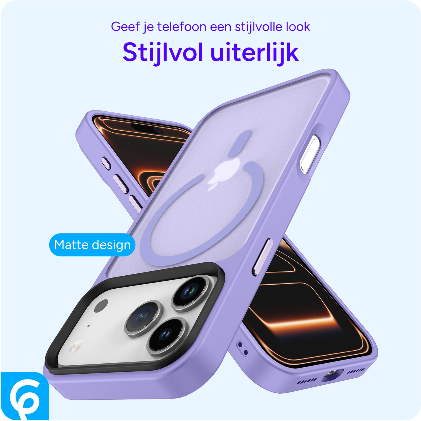 iPhone 17 Pro Hoesje met MagSafe Back Cover Matte Paars afbeelding 7